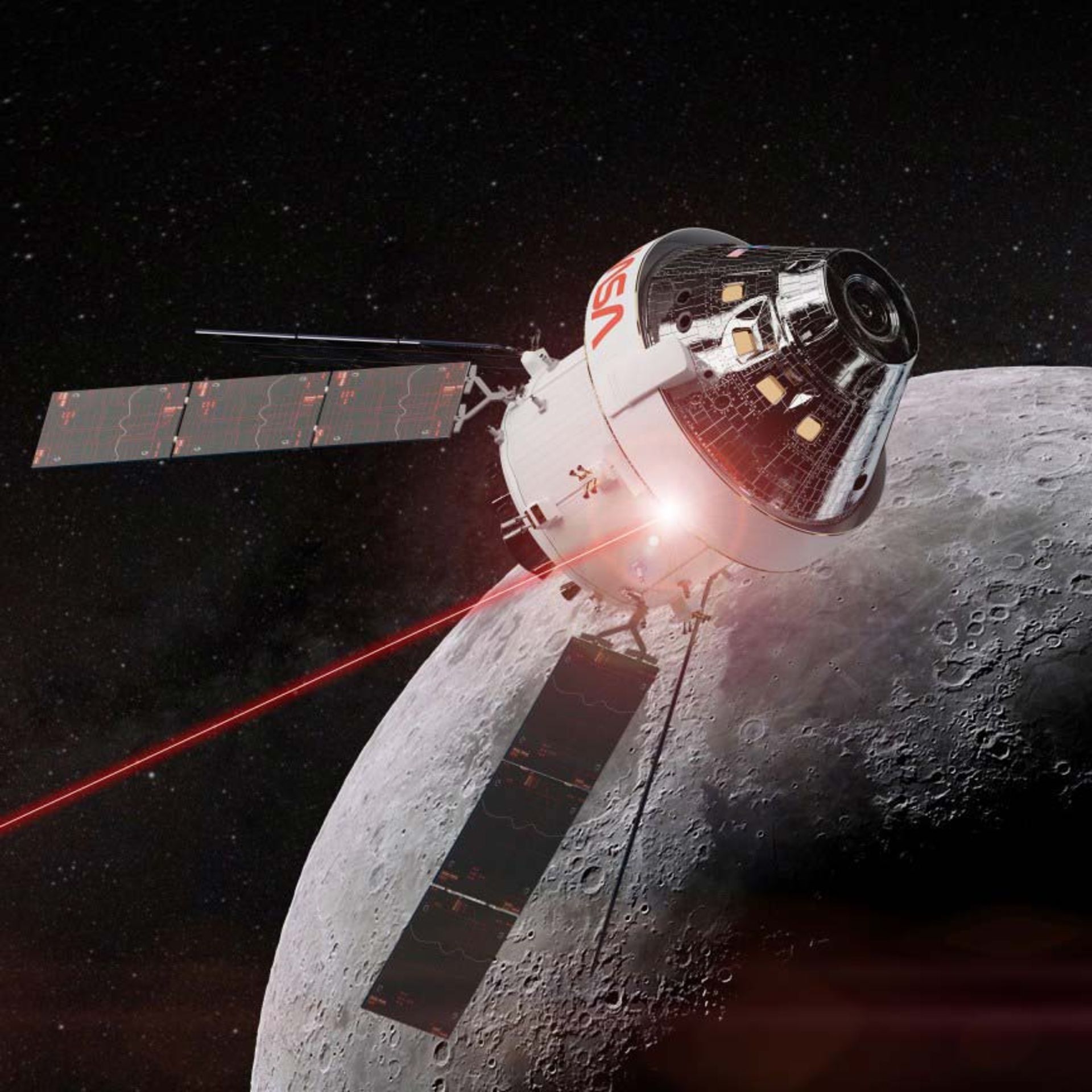 تصویرسازی از فضاپیمای اوراین برفراز ماه