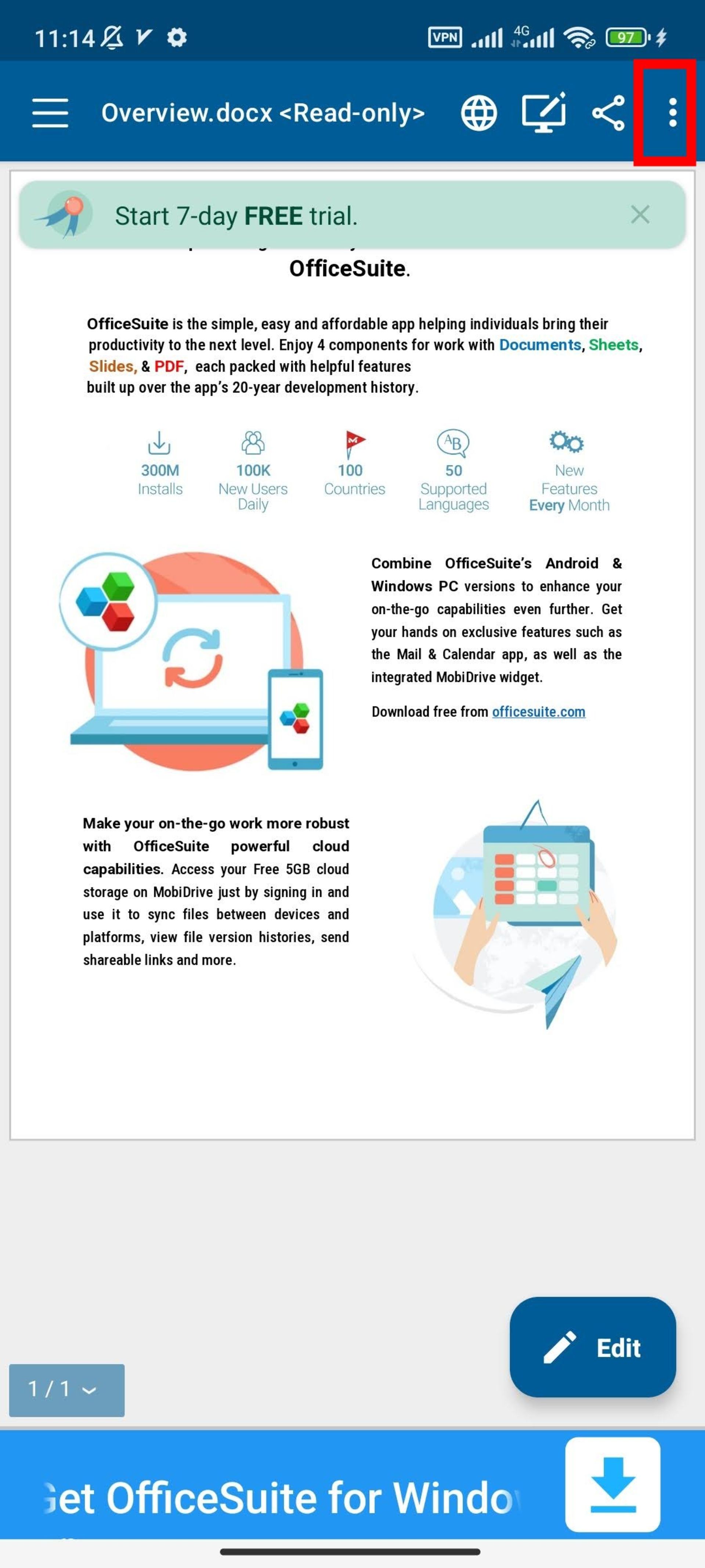 تبدیل فایل ورد به پی دی اف با Office Suite