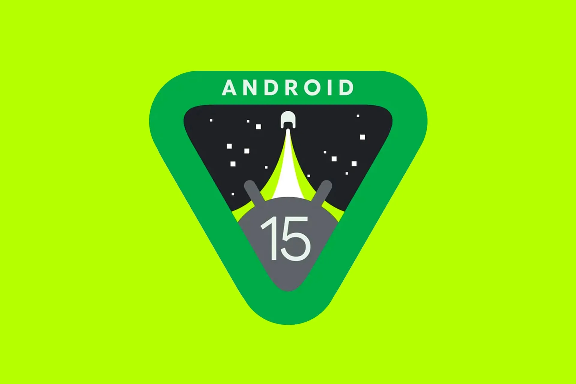 لوگو اندروید ۱۵ گوگل / Android 15 پس زمینه سبز