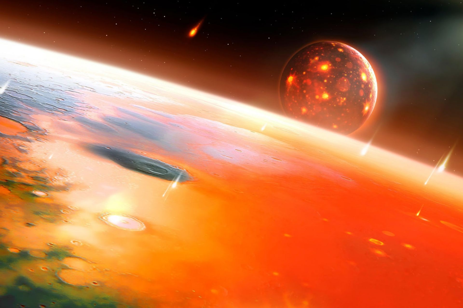 تصویرسازی از ماه آتشفشانی کهن