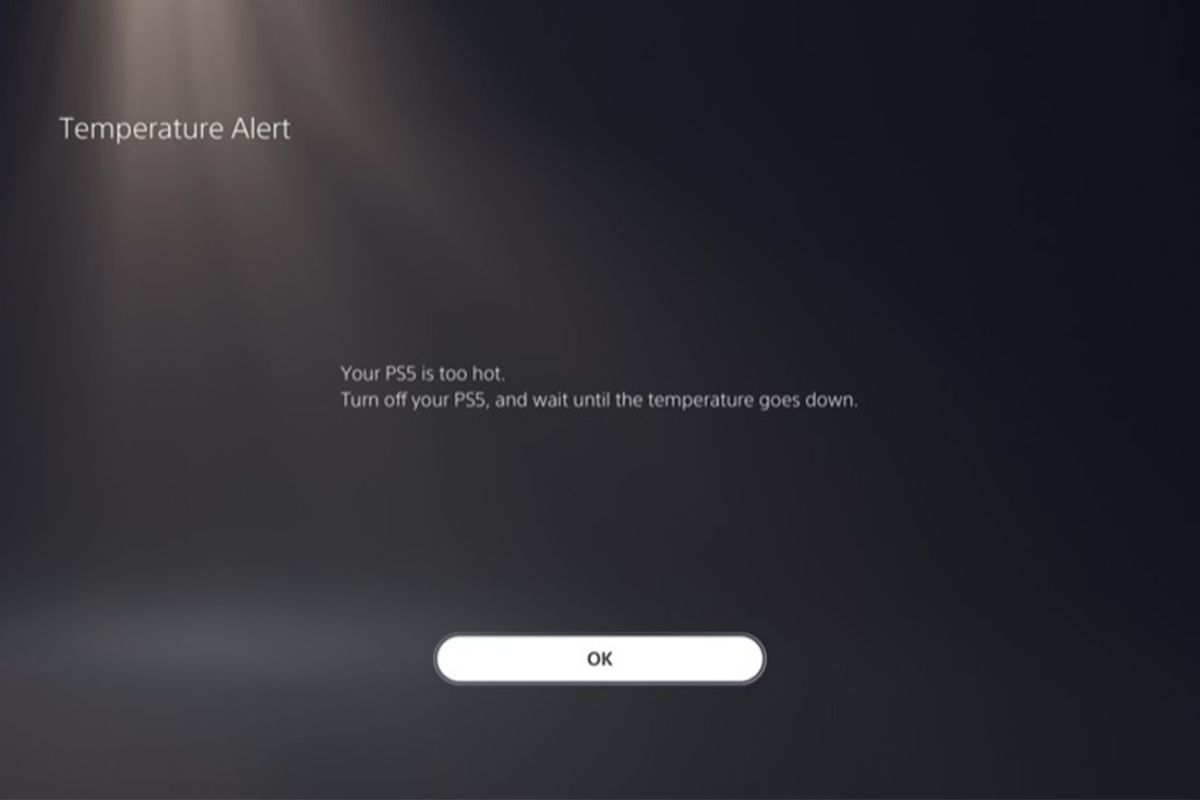 هشدار داغ بودن بر روی صفحه نمایش PS5