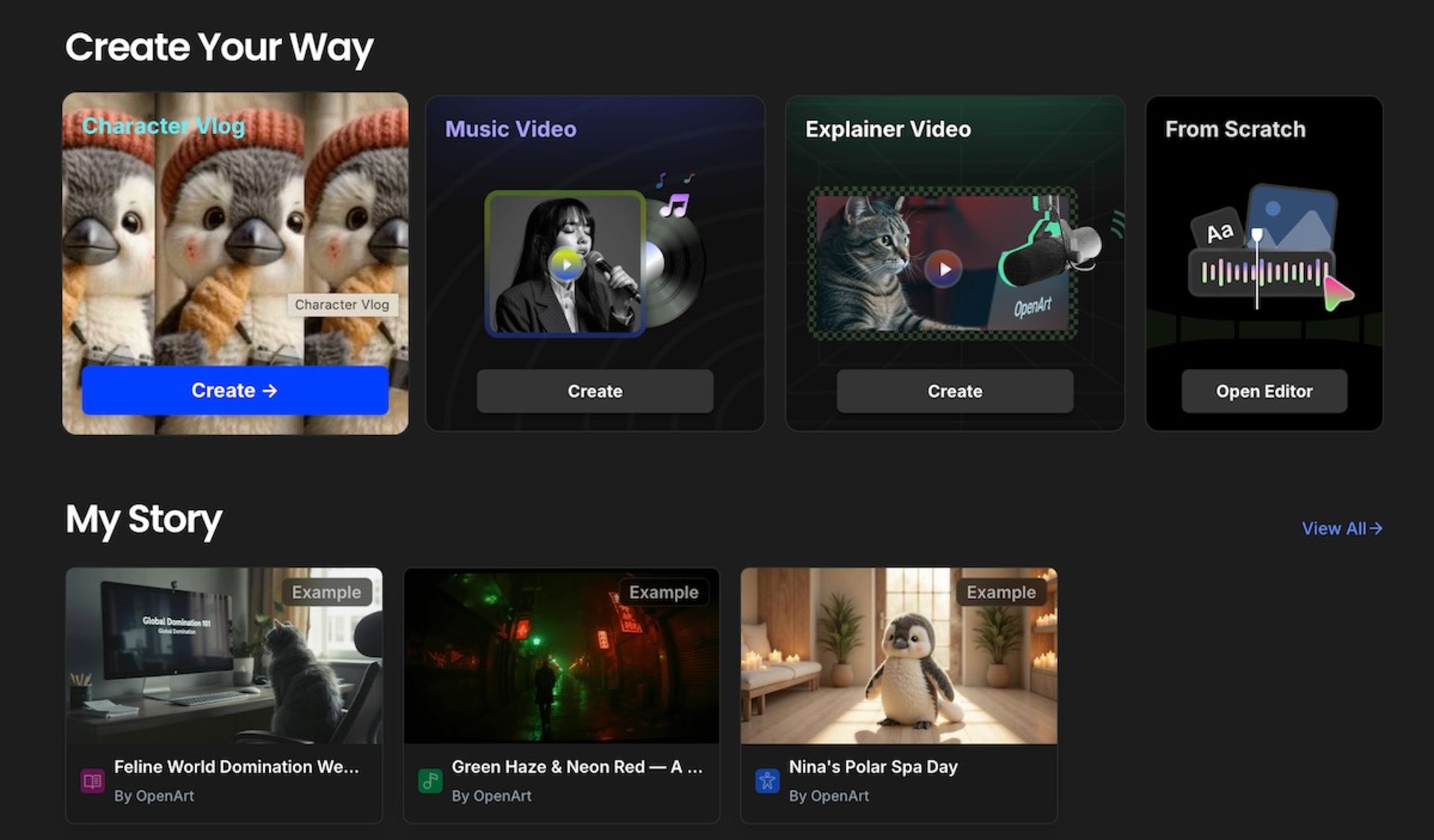 محیط هوش مصنوعی OpenArt