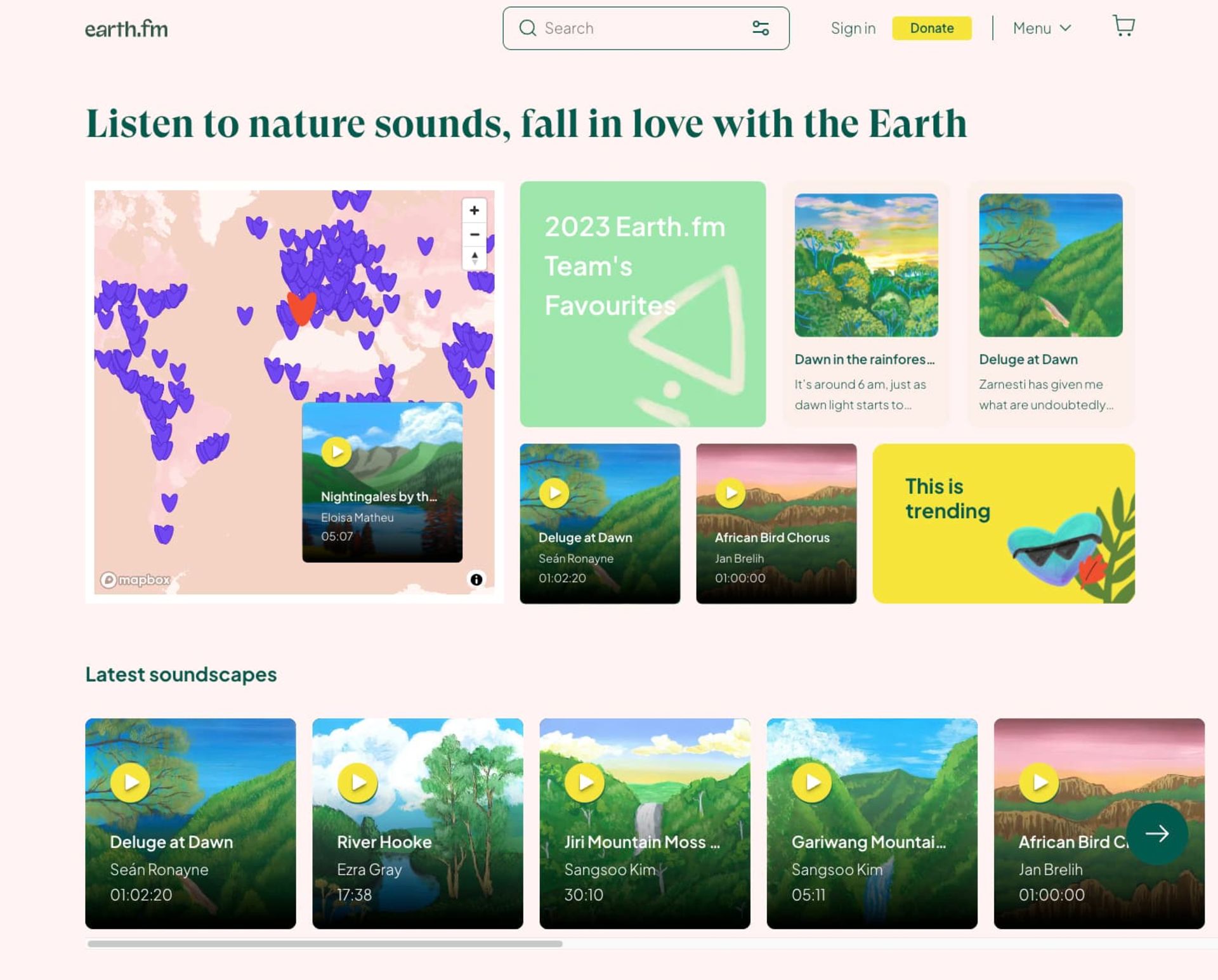 صفحه اصلی سایت Earth FM