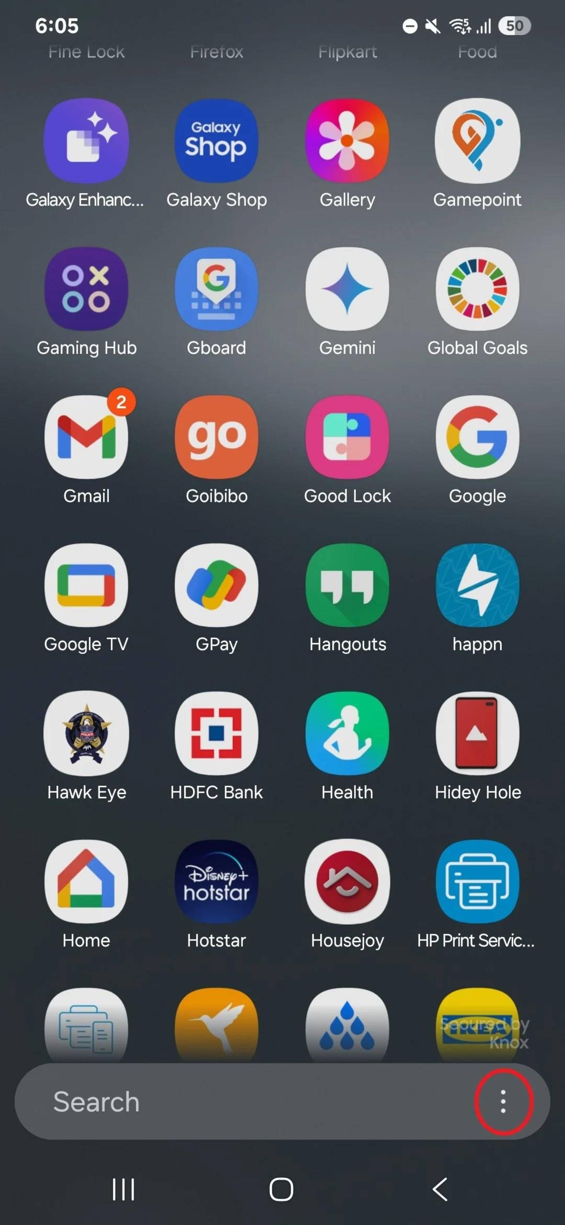 منوی برنامه ها در One UI 7