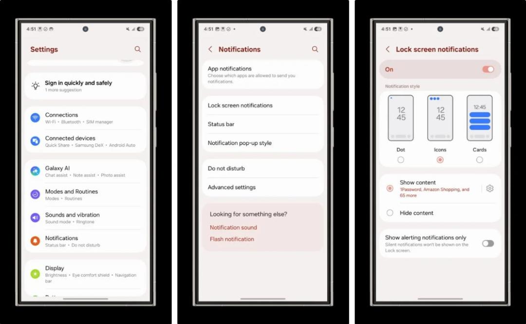 تغییر نمایش نوتیفیکیشن‌ها در One UI 7