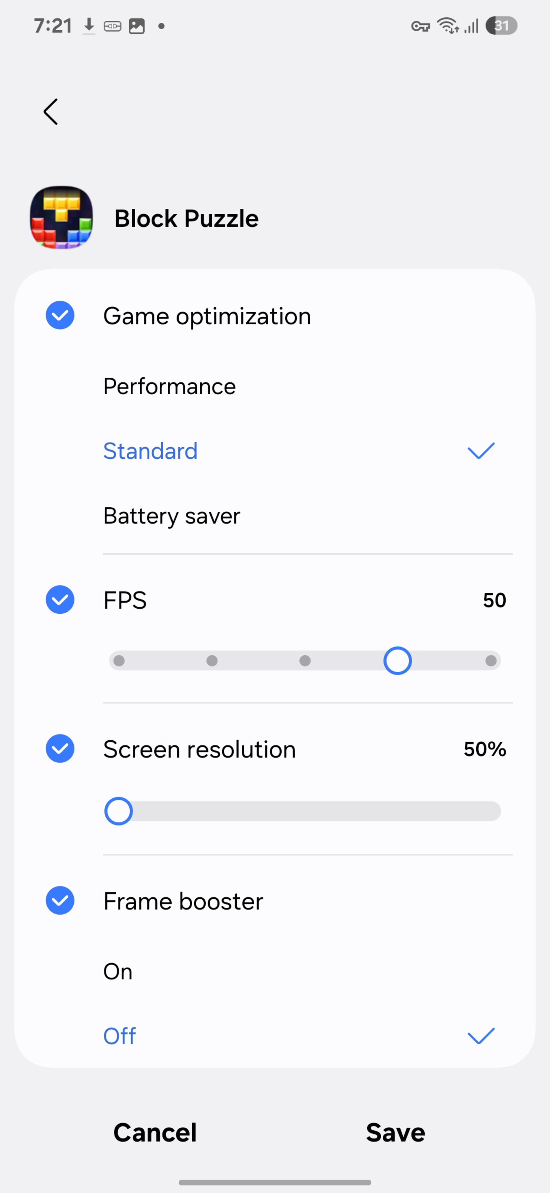 تنظیمات بازی در One UI 7