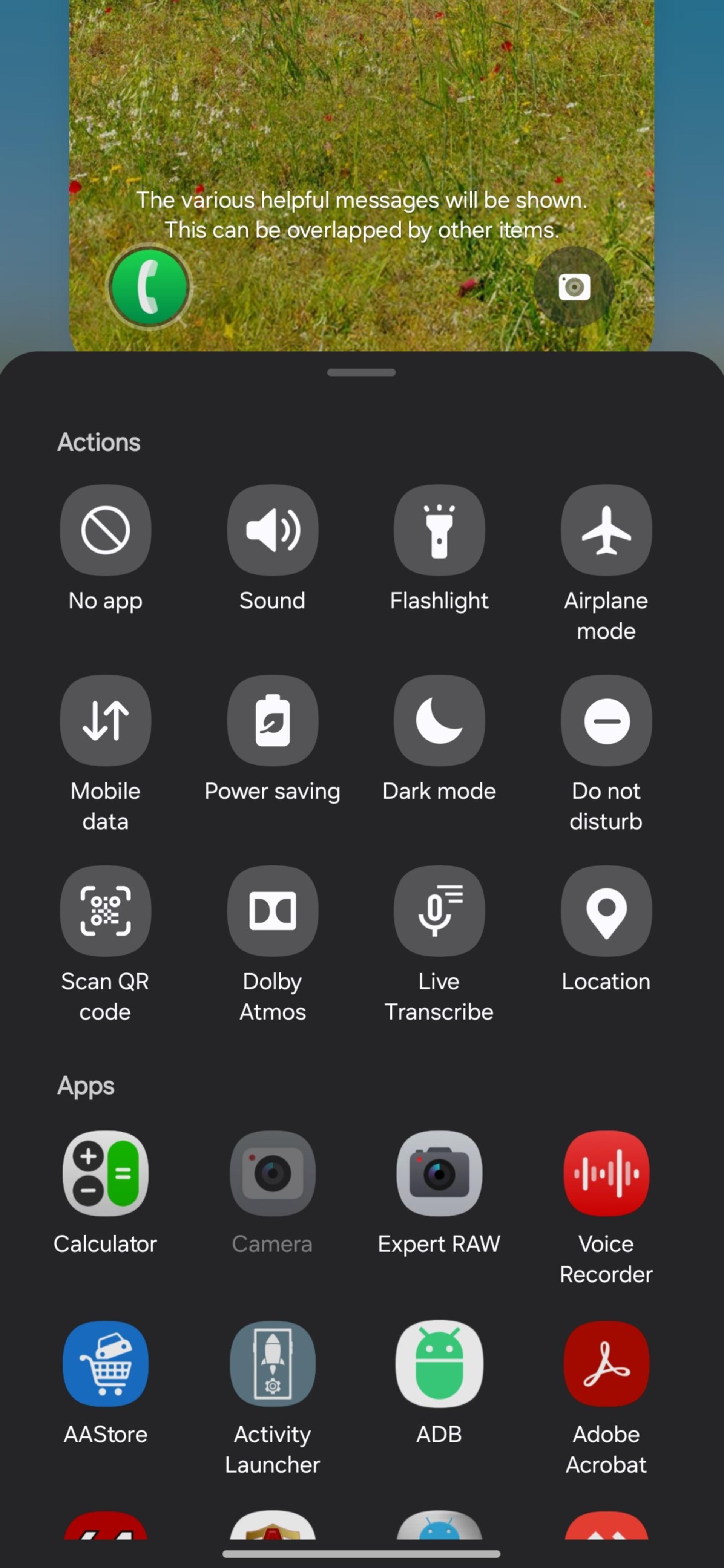 میانبرهای صفحه‌ی قفل One UI 7