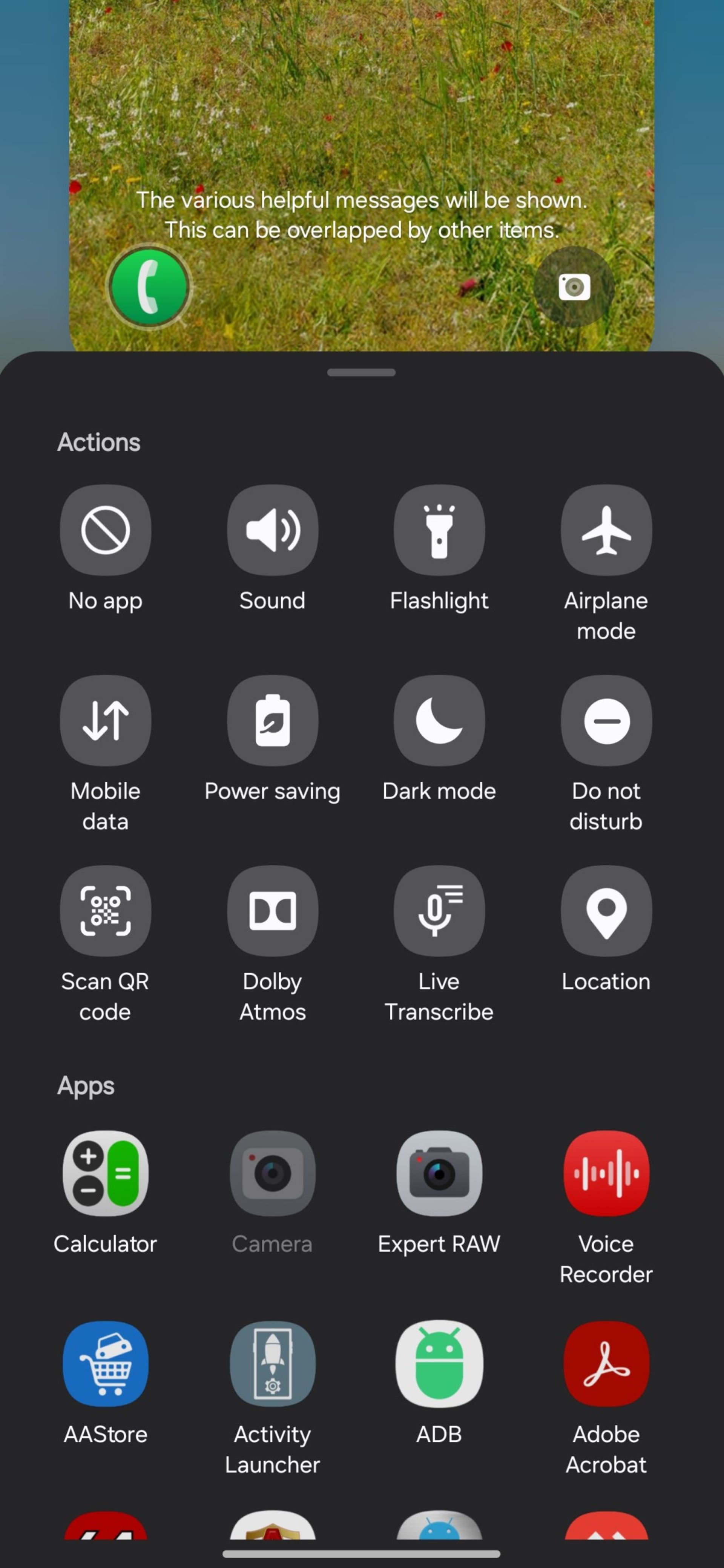 میانبرهای صفحه‌ی قفل One UI 7
