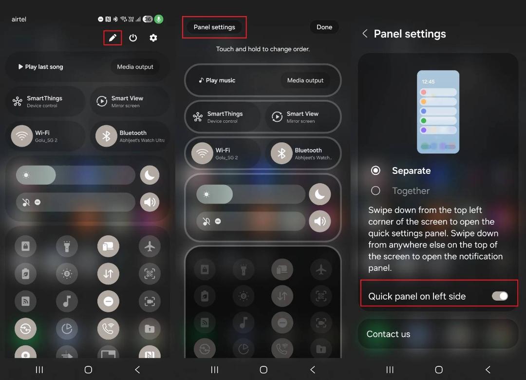 تنظیمات پنل تنظیمات سریع در One UI 7 بتا ۳