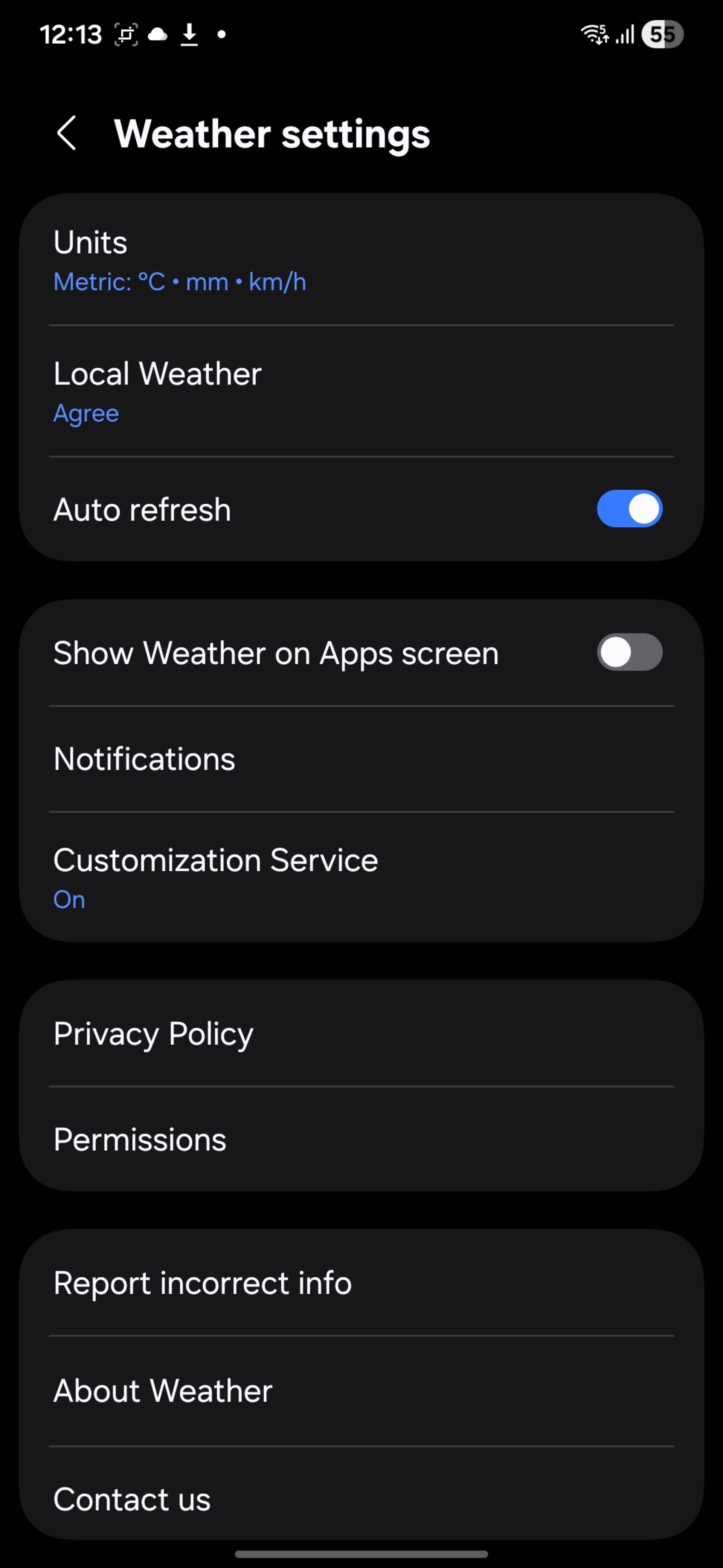 منوی تنظیم آب‌وهوا در رابط کاربری One UI 8