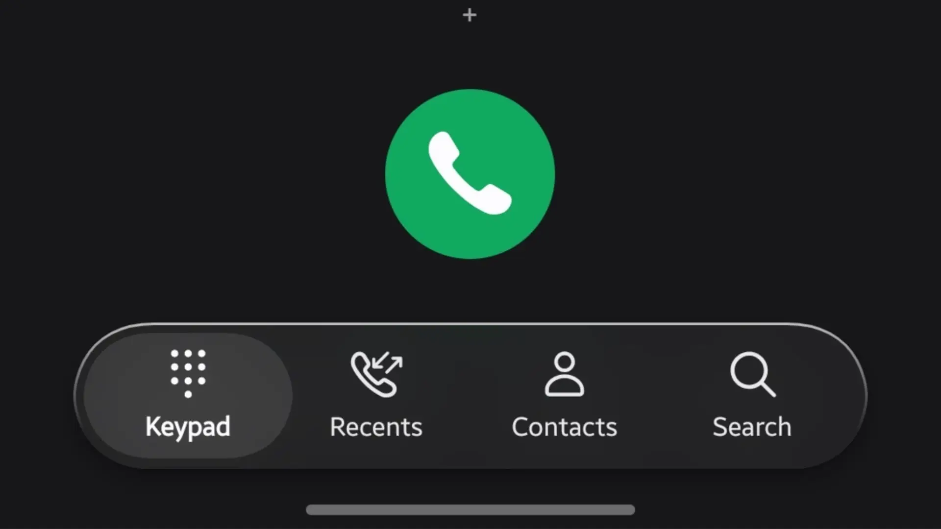 منوی تماس در رابط کاربری One UI 9.5 با طراحی شیشه‌ای