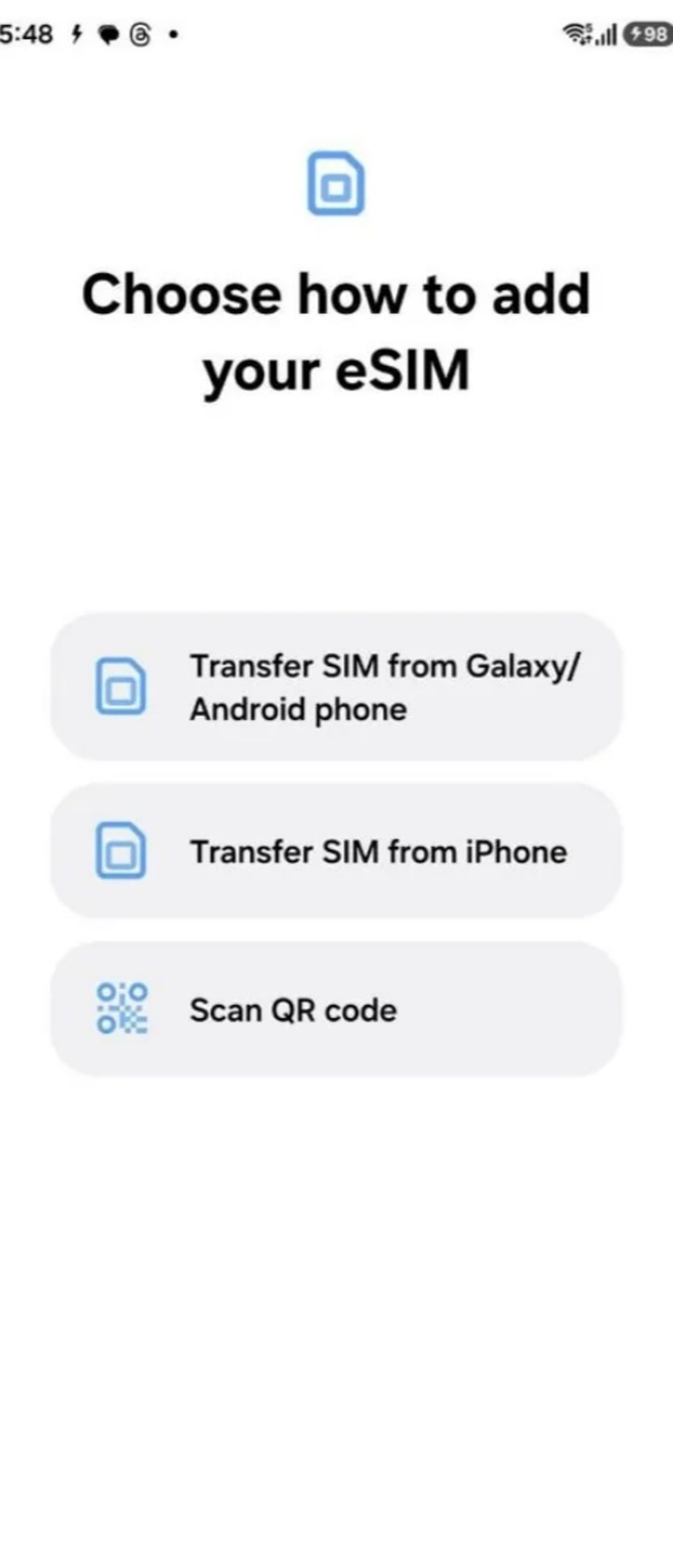منوی انتقال پروفایل eSIM گوشی‌های سامسونگ در One UI 8.5