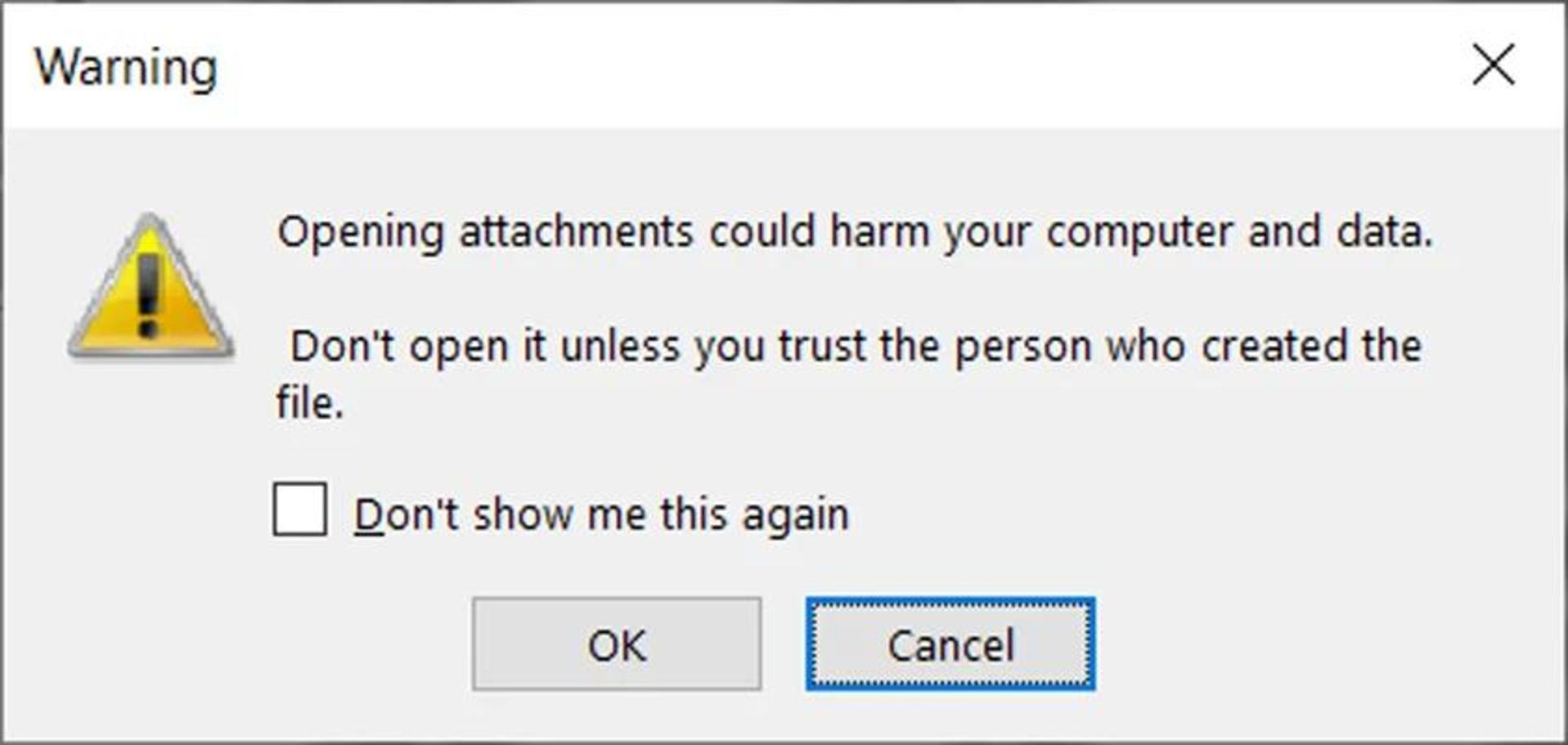 هشدار onenote به احتمال آسیب رساندن فایل به کامپیوتر