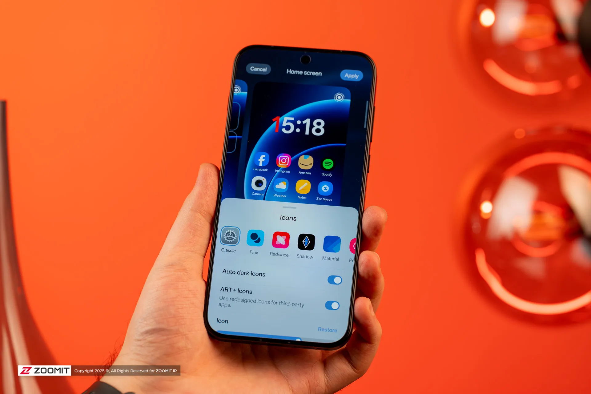 تغییر آیکون گوشی