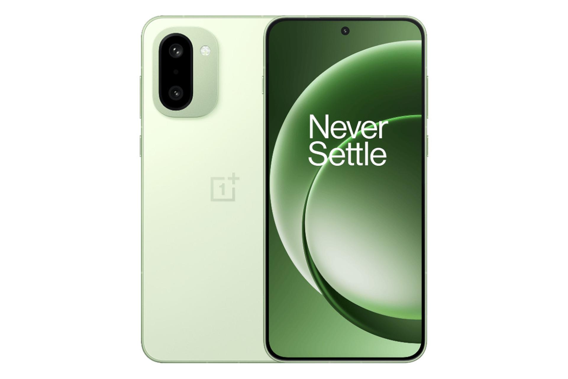 پنل جلو و پشت گوشی موبایل وان پلاس OnePlus 15R سبز روشن