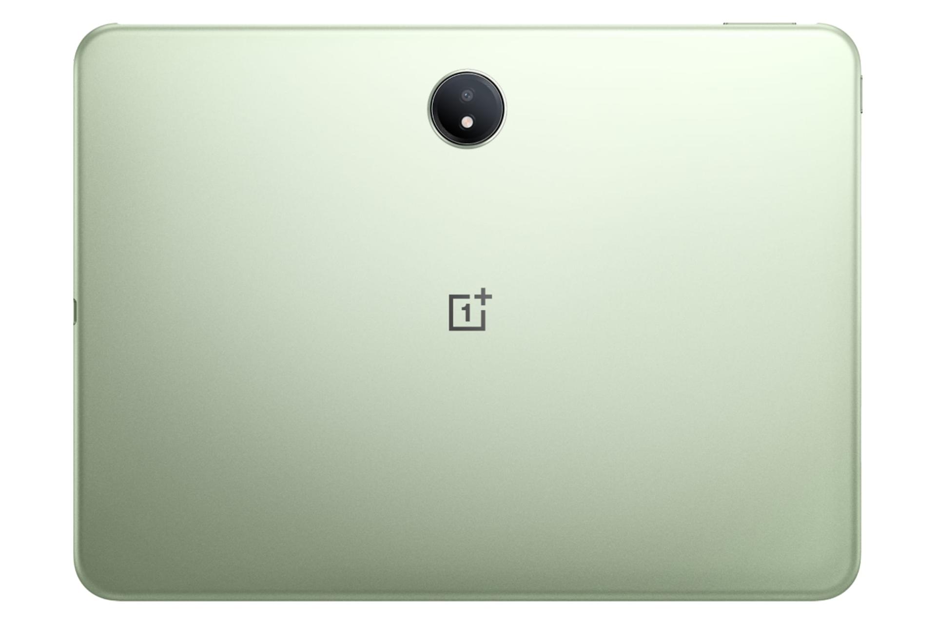 نمای پنل پشت تبلت وان پلاس پد 3 / OnePlus Pad 3 با نمایش دوربین و لوگوی پنل پشت رنگ سبز