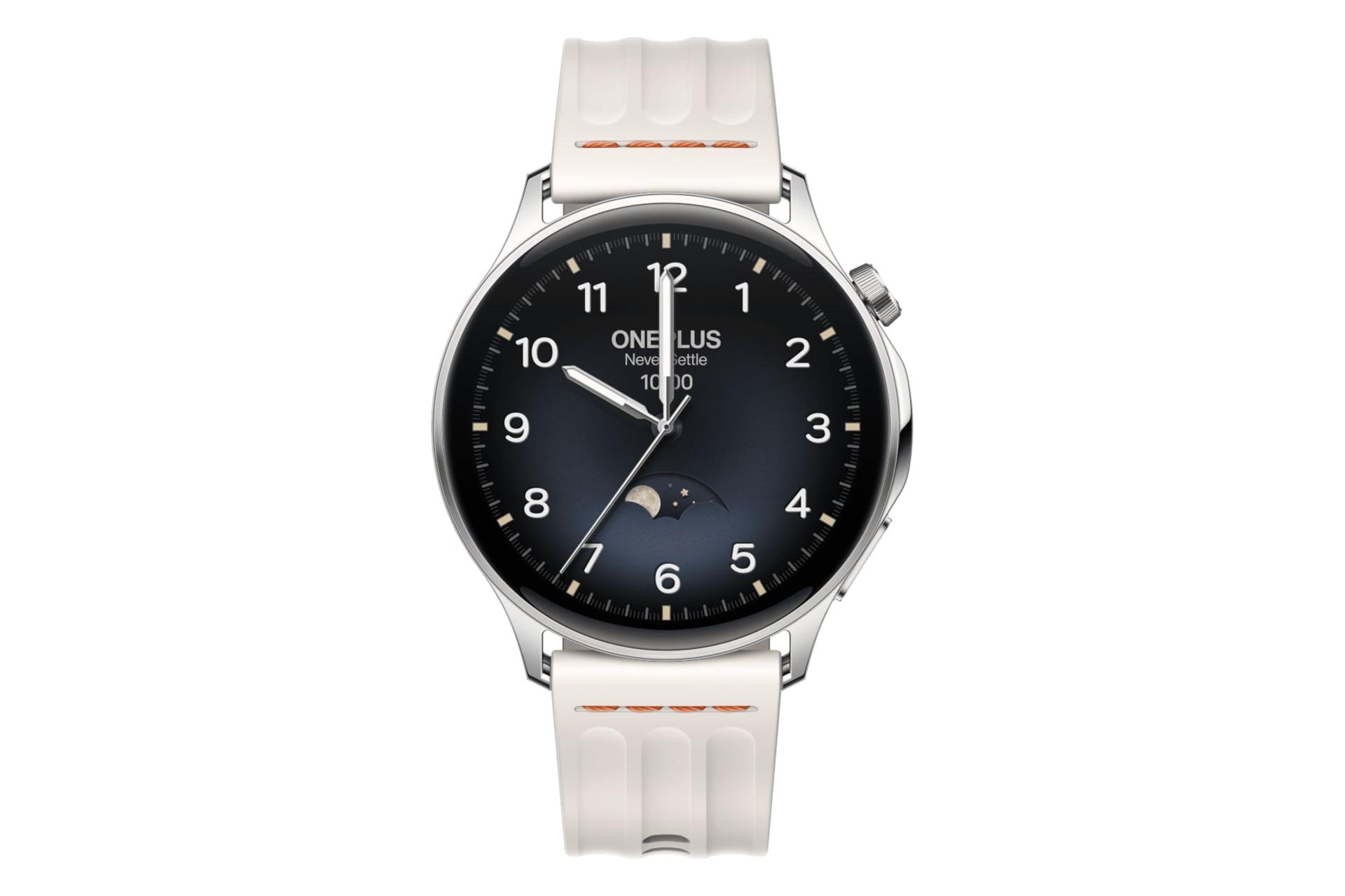 ساعت هوشمند وان پلاس واچ لایت نقره ای از نمای روبرو / OnePlus Watch Lite