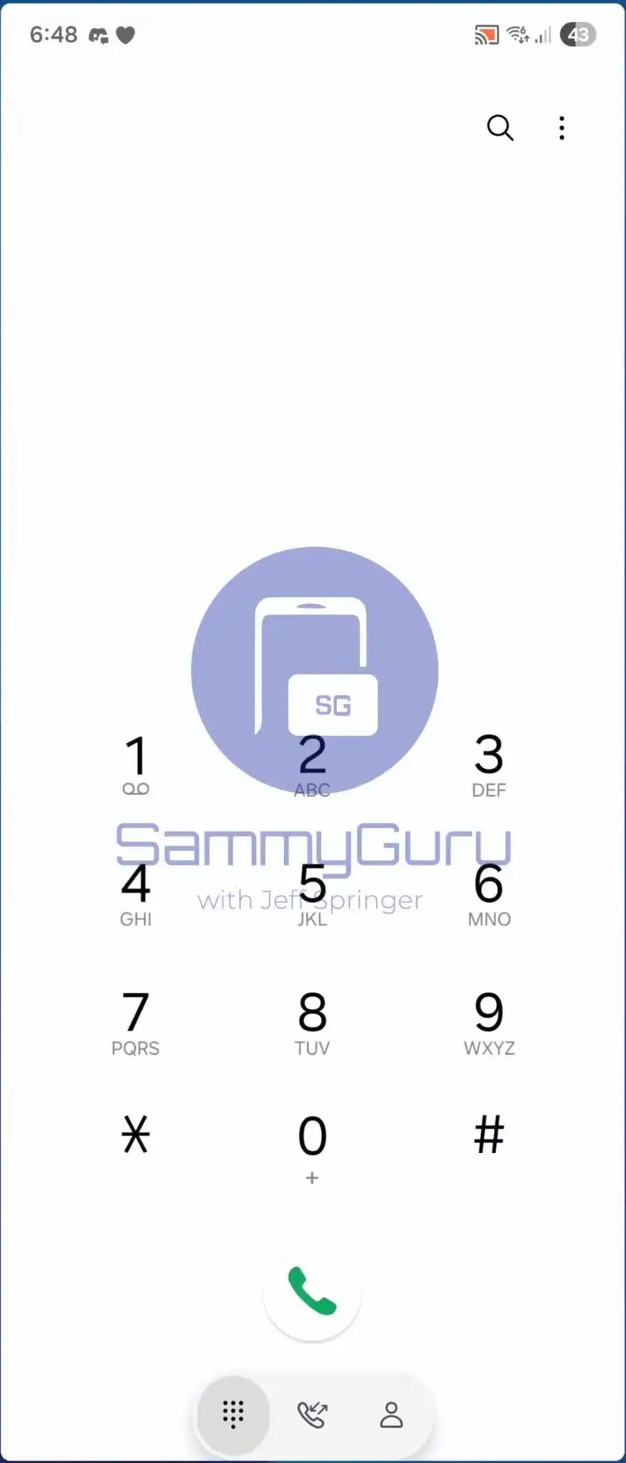 تصویر منتسب‌به برنامه‌ی تماس در One UI 8.5