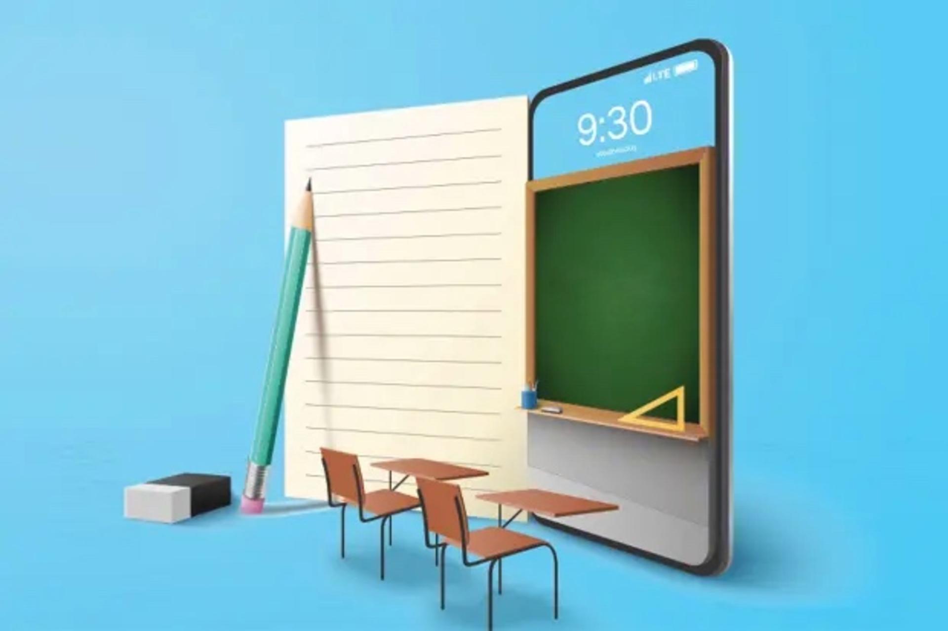 تخته کلاس روی گوشی موبایل