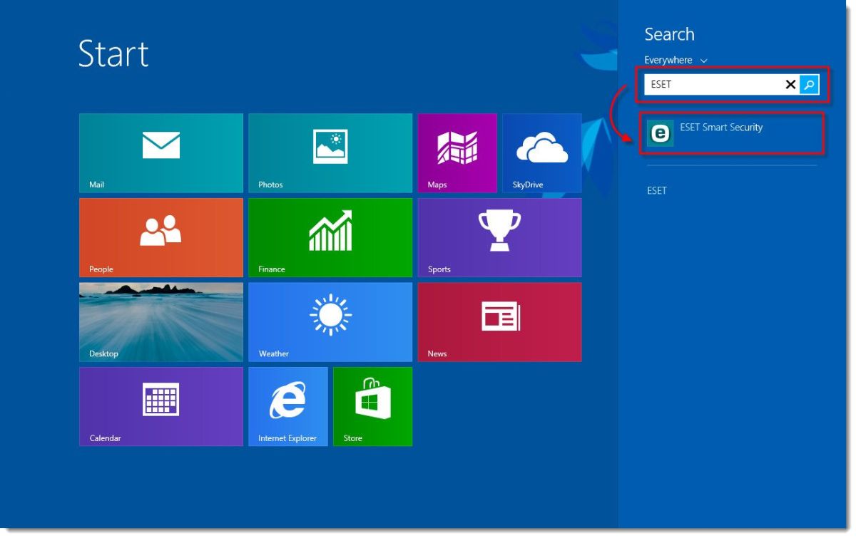 بازکردن آنتی ویروس eset nod32 در ویندوز ۸