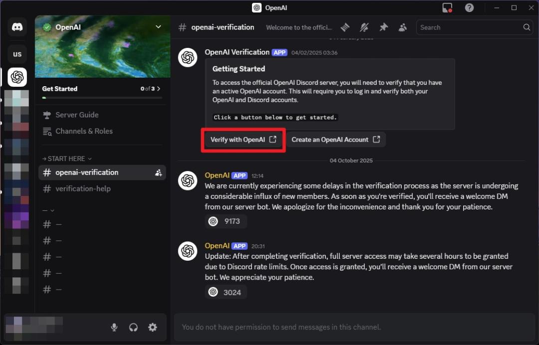 احراز هویت در دیسکورد OpenAI مرحله ۱ 