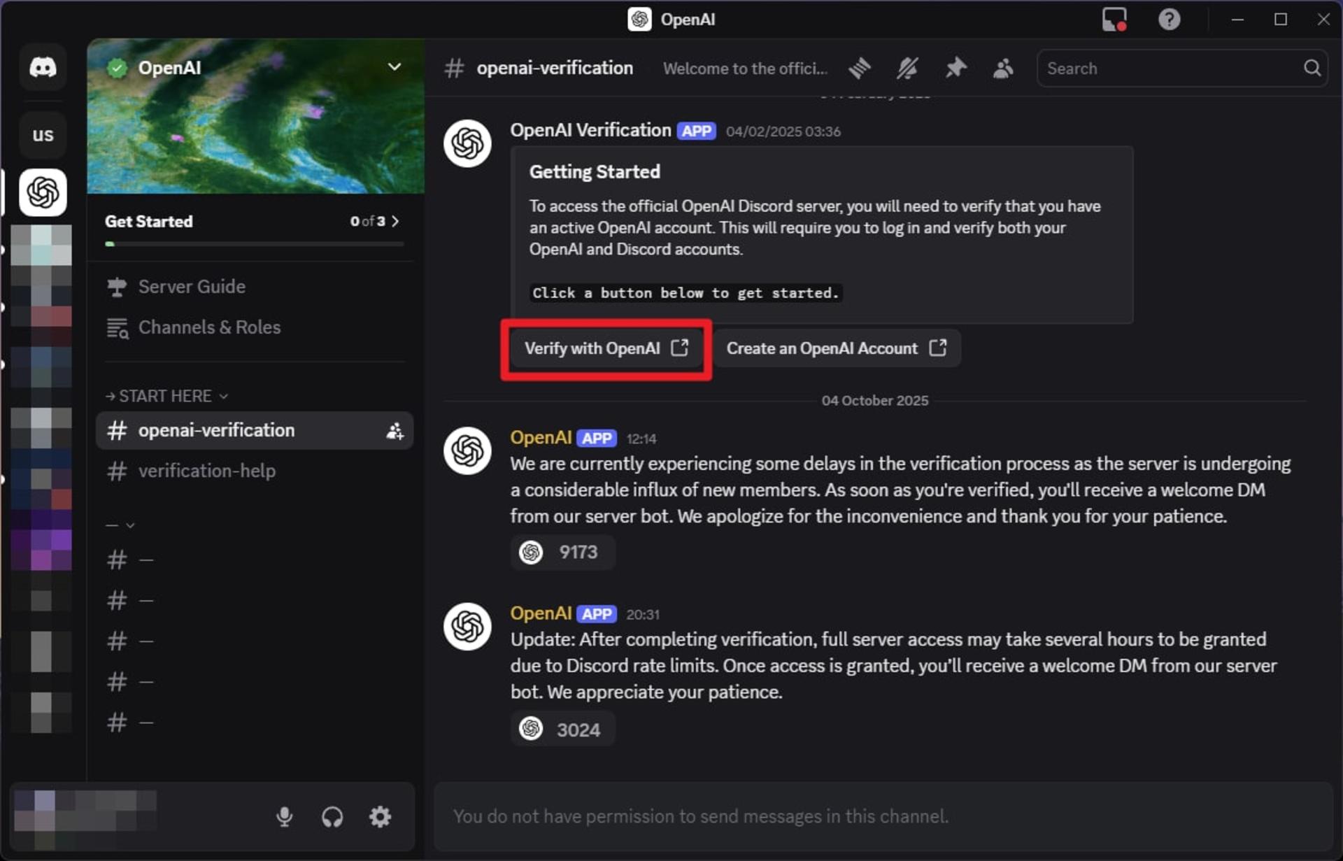 احراز هویت در دیسکورد OpenAI مرحله ۱ 