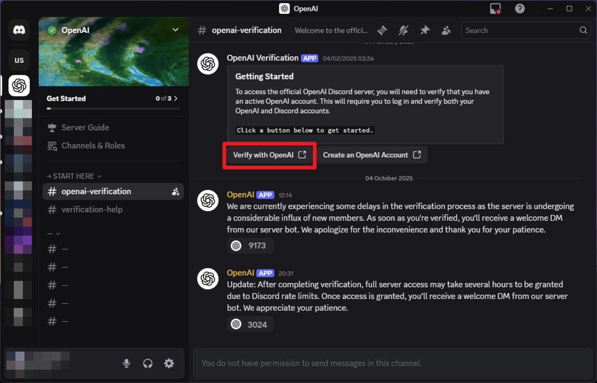 احراز هویت در دیسکورد OpenAI مرحله ۱ 