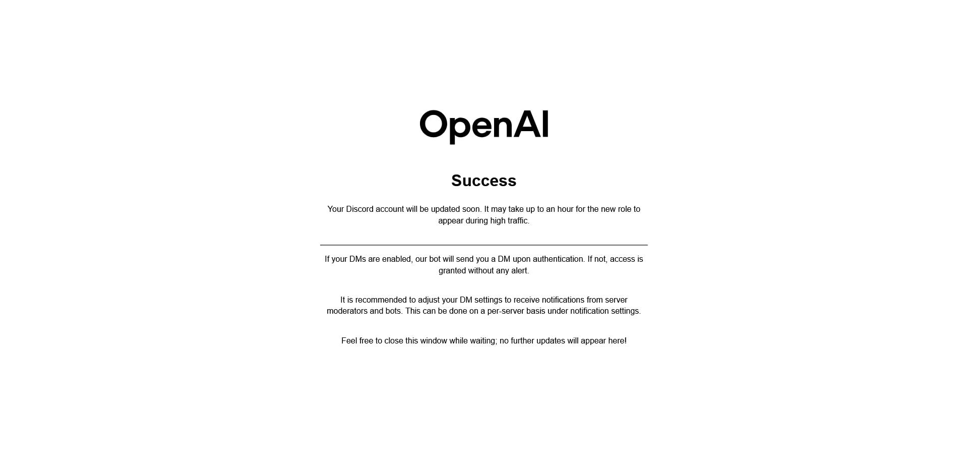 احراز هویت در دیسکورد OpenAI مرحله ۶