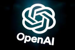 لوگوی سفید شرکت OpenAI روی پس‌زمینه‌ای تیره و دیجیتالی
