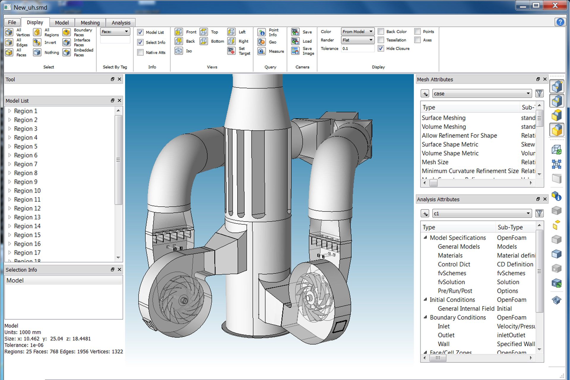 نمایی از محیط نرم افزار OpenFOAM