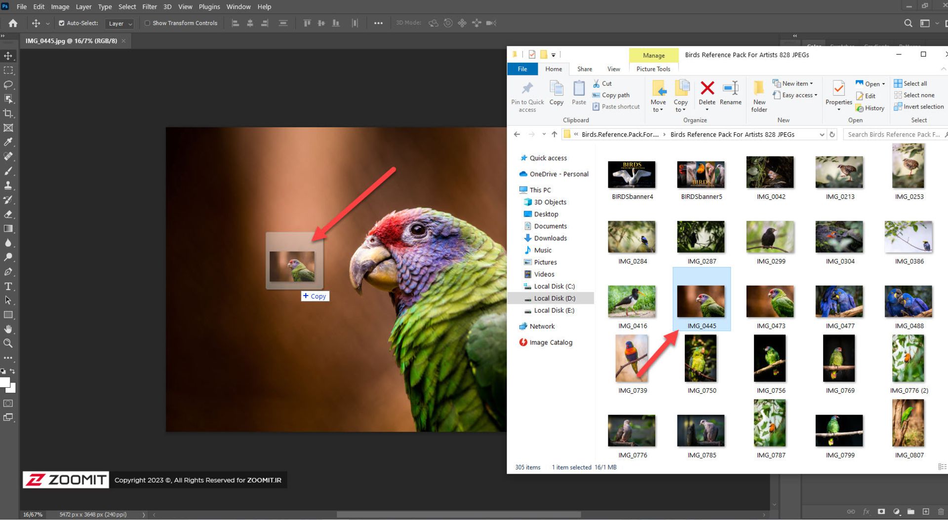 باز کردن تصاویر در فتوشاپ