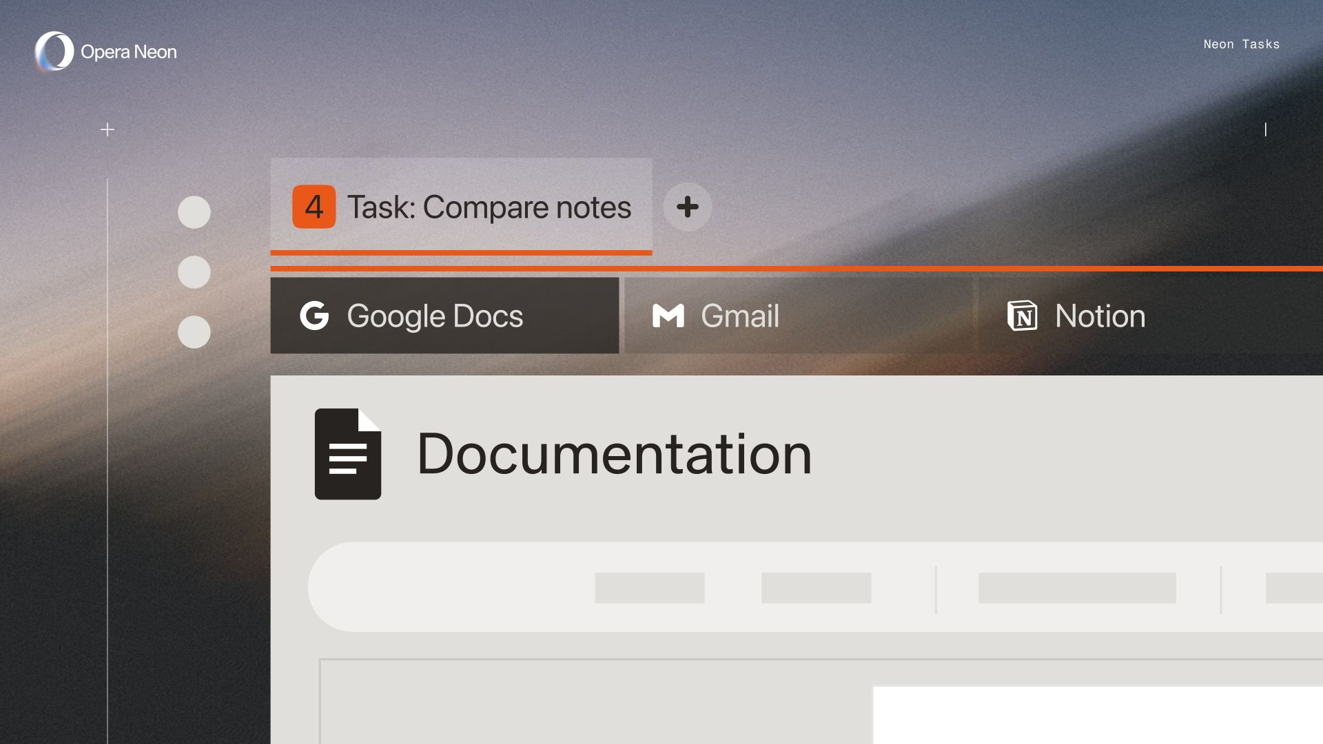 محیط کاربری مرورگر اپرا نئون