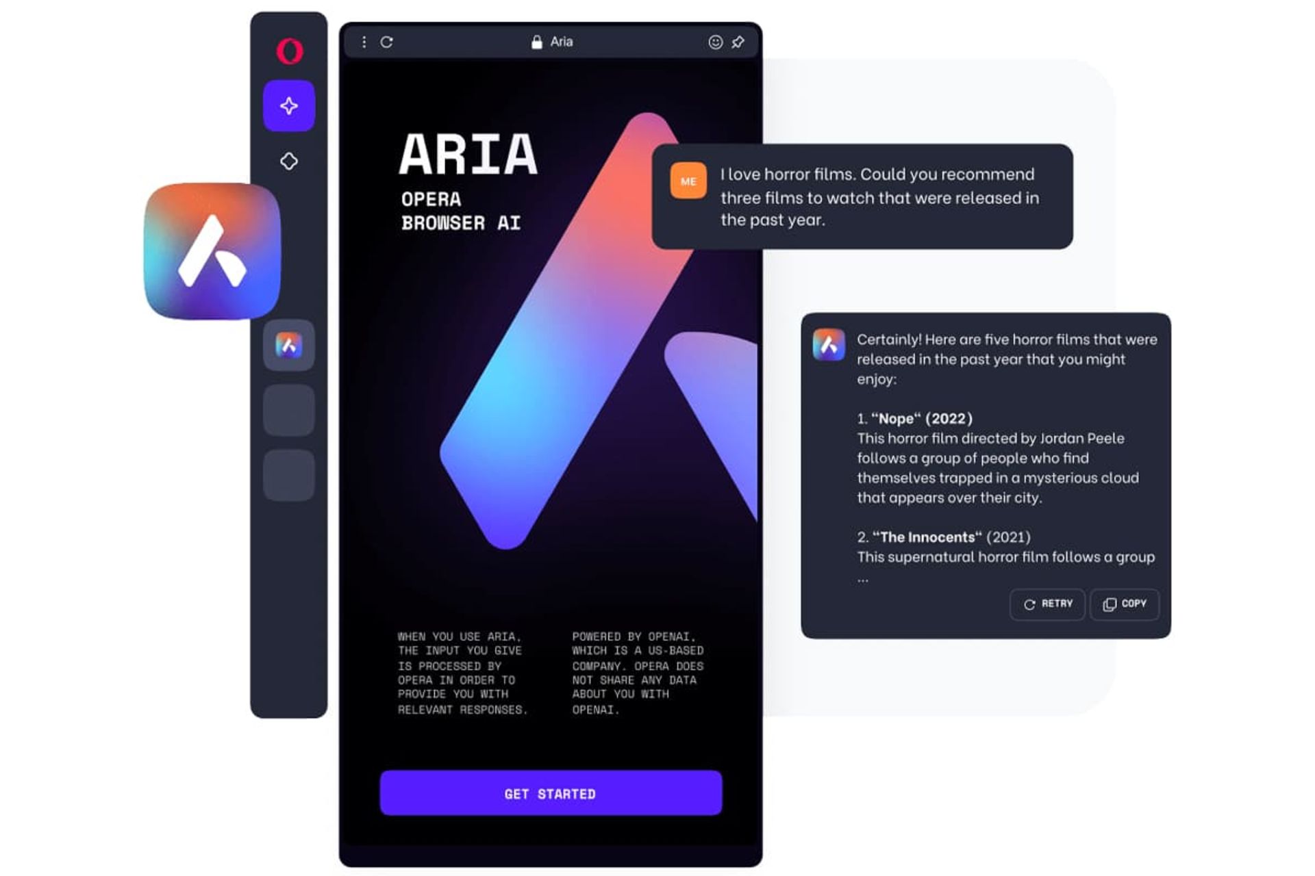 قابلیت هوش مصنوعی Aria در مرورگر اپرا وان Opera One