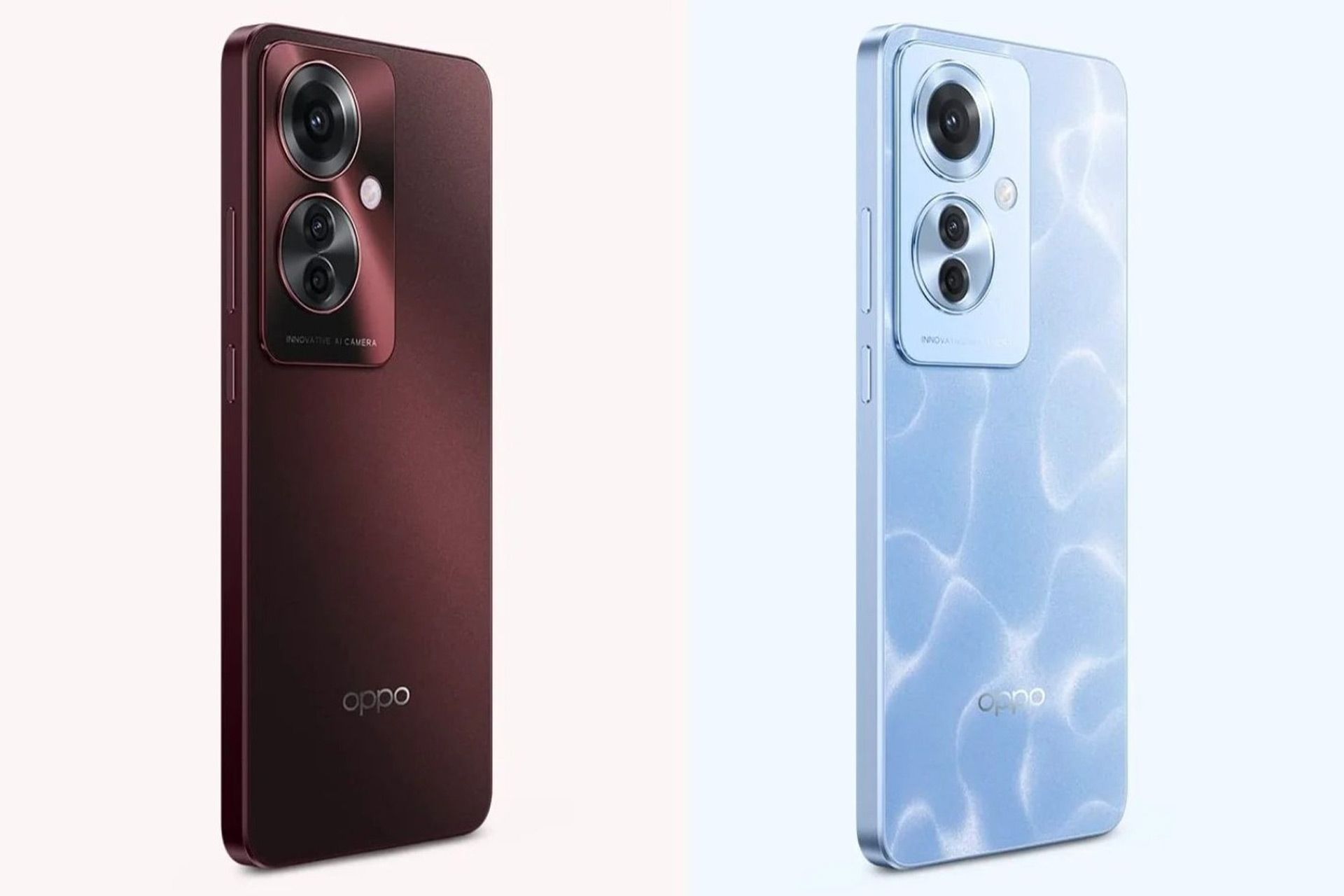 پنل پشتی گوشی اوپو F25 پرو 5G در رنگ‌های آبی و قرمز