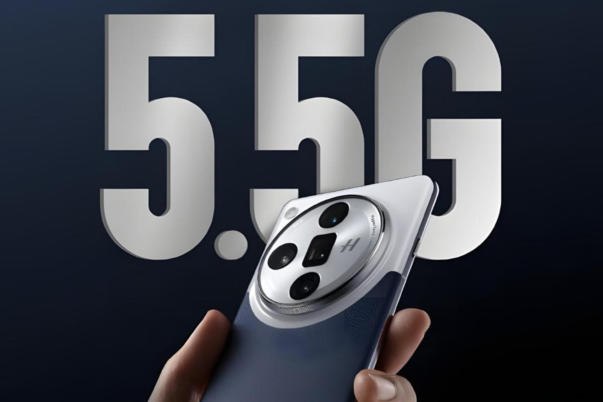 گوشی اوپو find X7 اولترا در دست با پس زمینه 5.5G