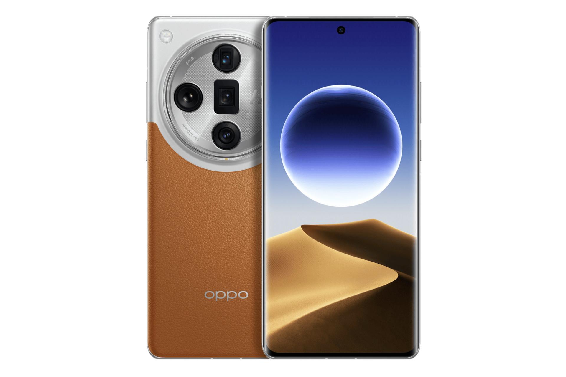 پنل جلو و پشت گوشی موبایل فایند X7 اولترا اوپو قهوه ای روشن / Oppo Find X7 Ultra