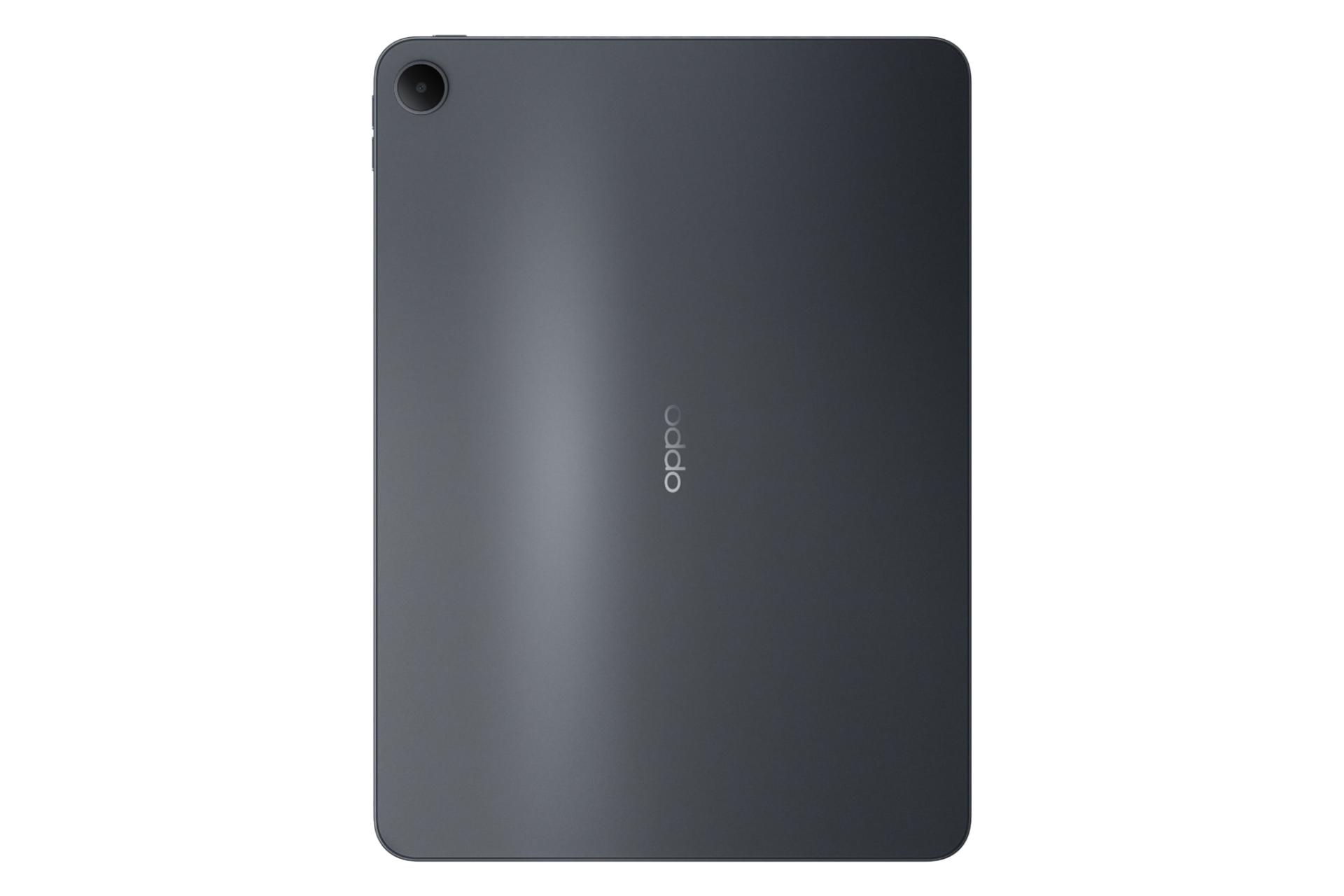 نمای پنل پشت تبلت اوپو پد ایر 5 / Oppo Pad Air5 با نمایش لوگو و دوربین رنگ خاکستری تیره
