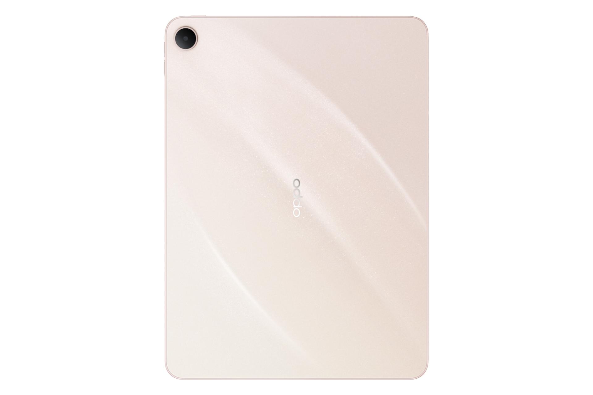 نمای پنل پشت تبلت اوپو پد ایر 5 / Oppo Pad Air5 با نمایش لوگو و دوربین رنگ صورتی