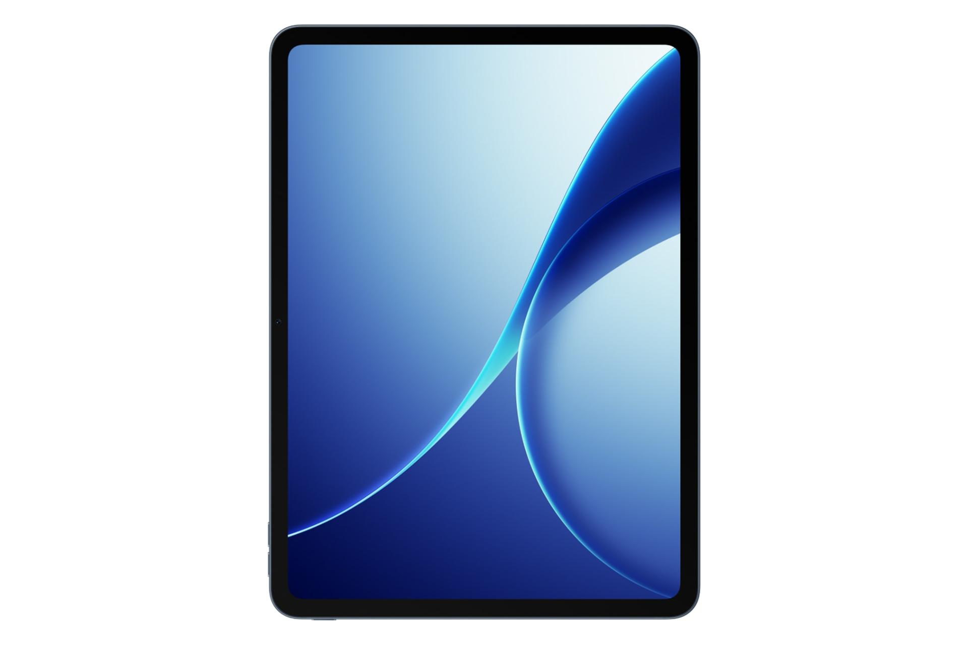 نمای پنل جلوی  تبلت اوپو پد ایر 5 / Oppo Pad Air5 با نمایش حاشیه‌های نمایشگر رنگ خاکستری تیره