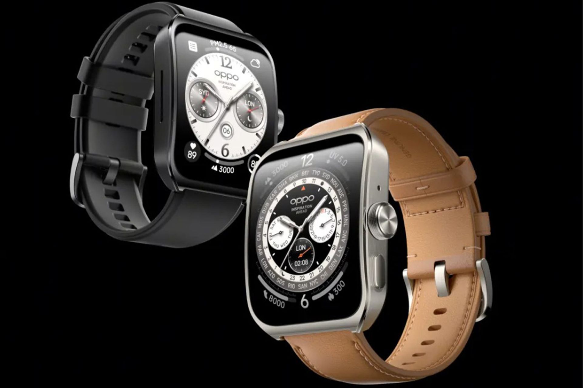 ساعت هوشمند اوپو واچ پرو در دو رنگ مشکی و کرم