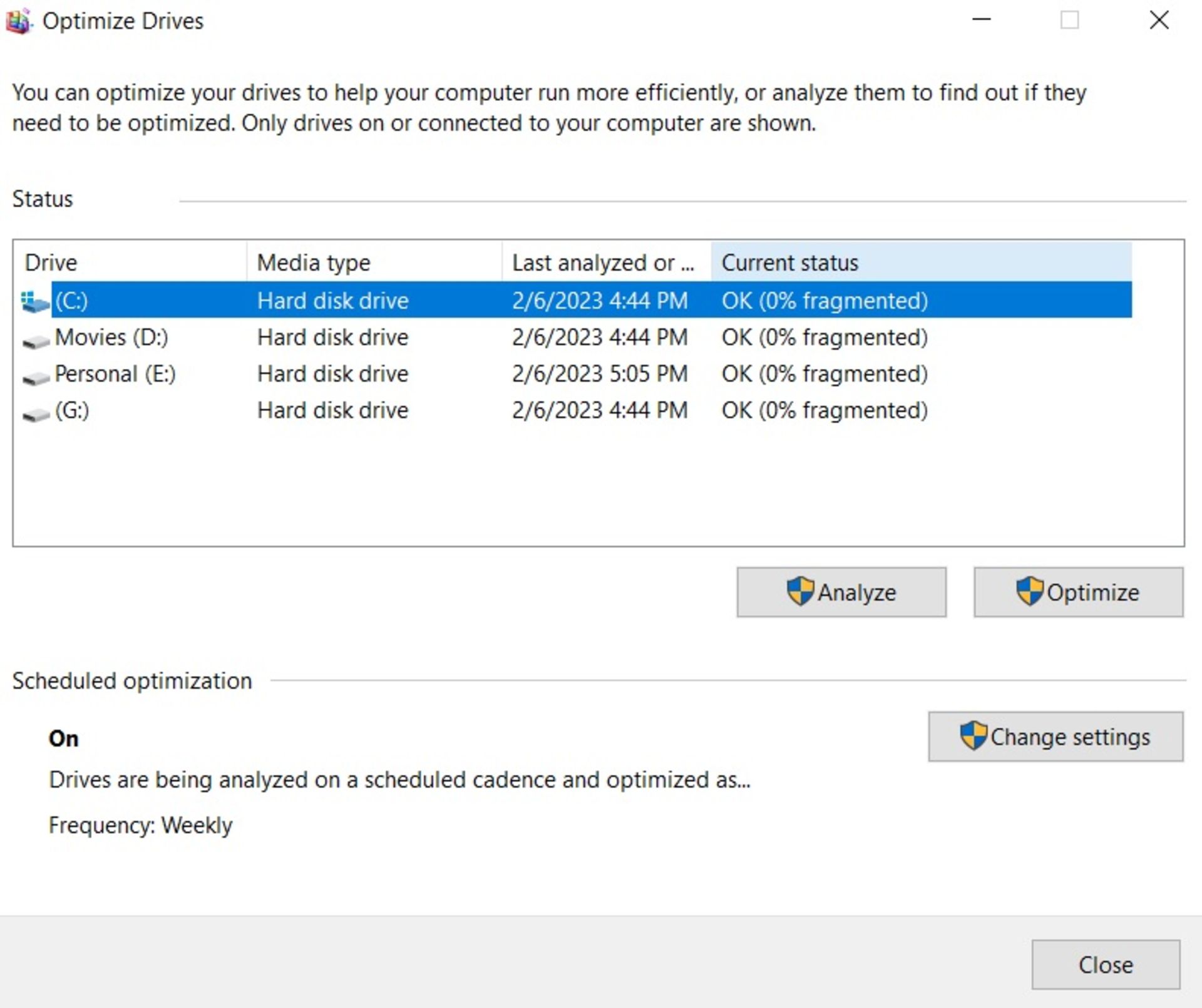  یکپارچه‌سازی هارد دیسک ویندوز