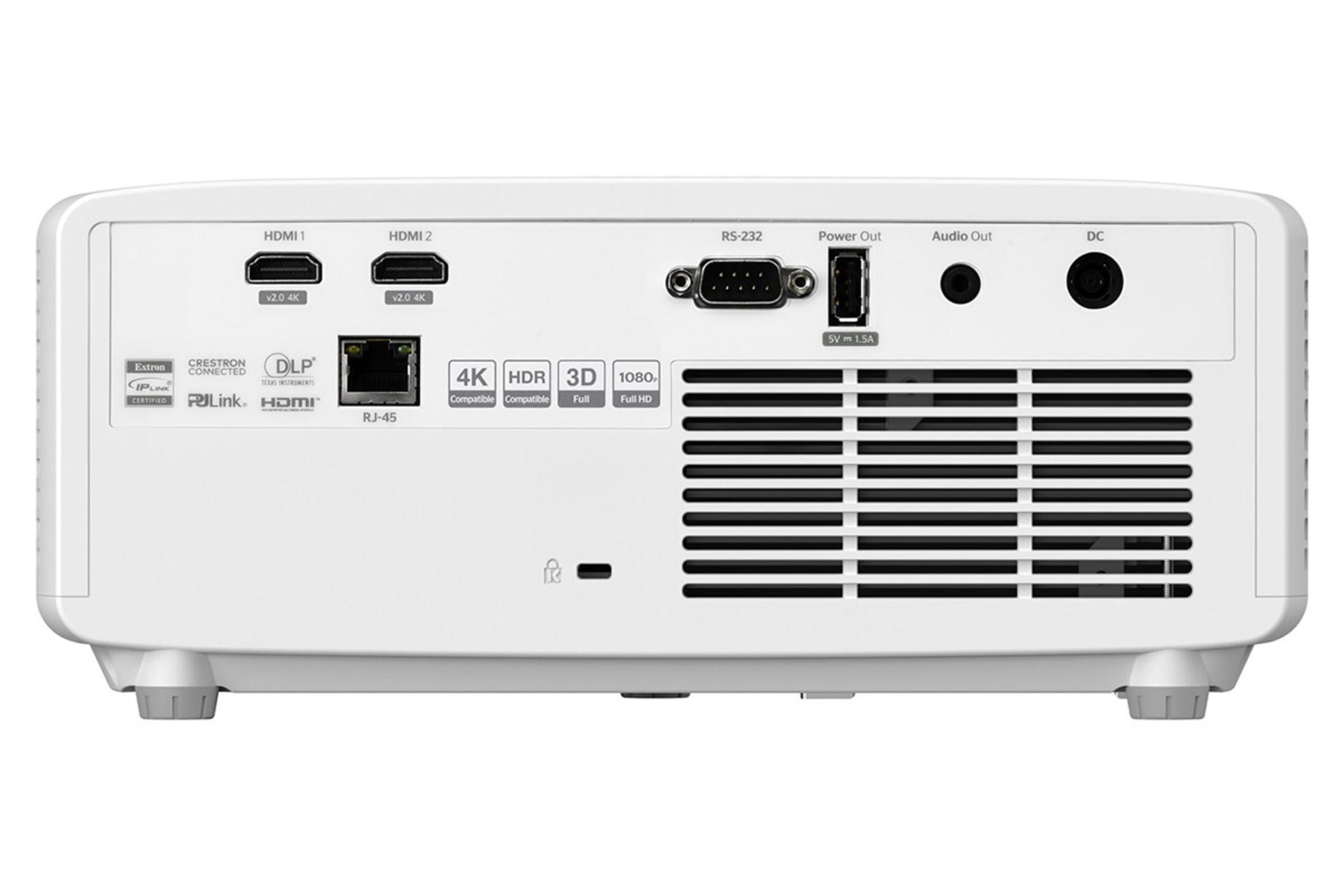 ویدیو پروژکتور اوپتوما Optoma ZH520 نمای پشت و درگاه ها