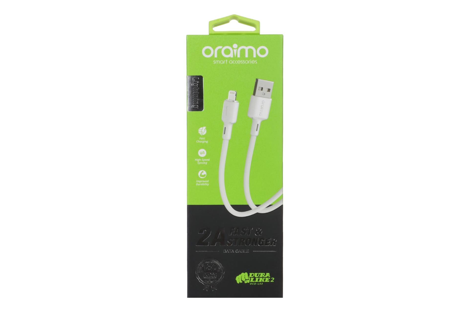 جعبه کابل شارژ USB اورایمو Type-A به Lightning مدل OCD-L53 با طول 1 متر