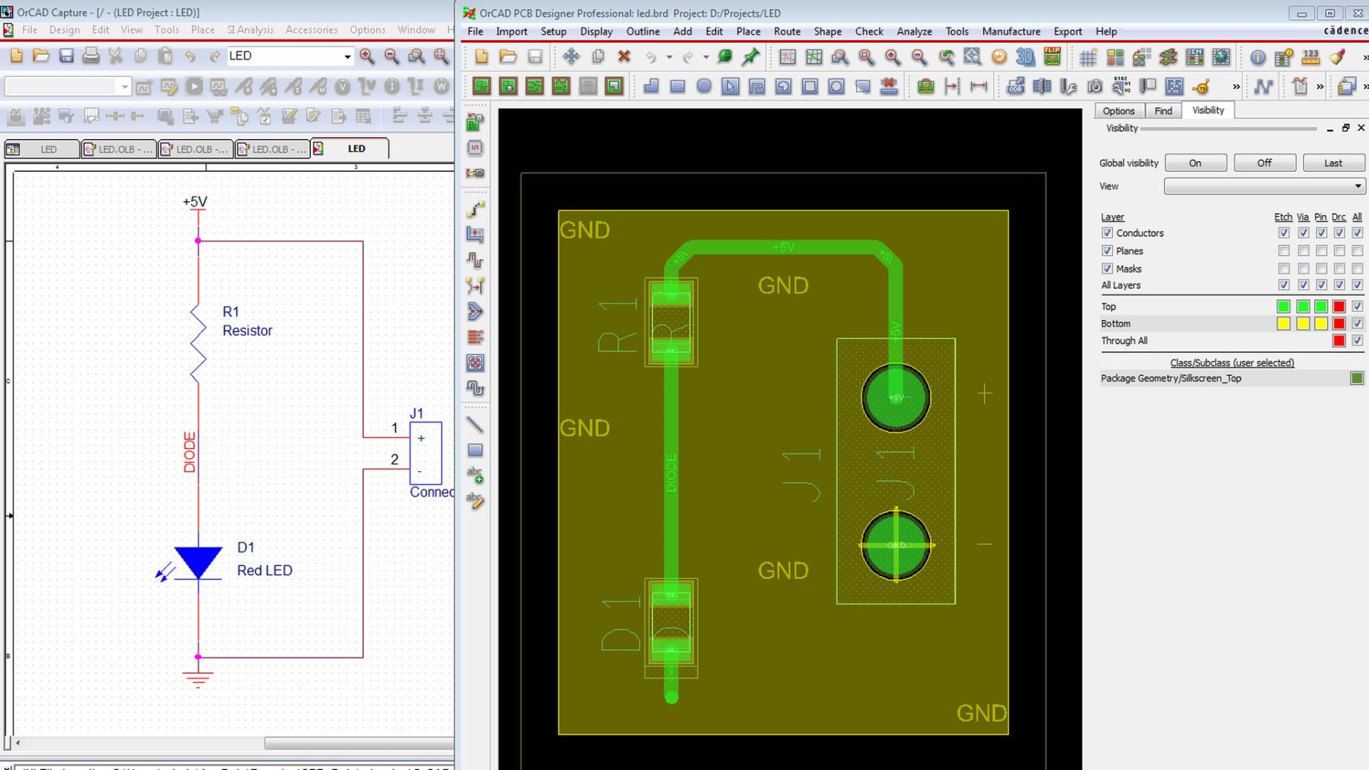 شماتیک مدار و pcb در نرم افزار اورکد orcad