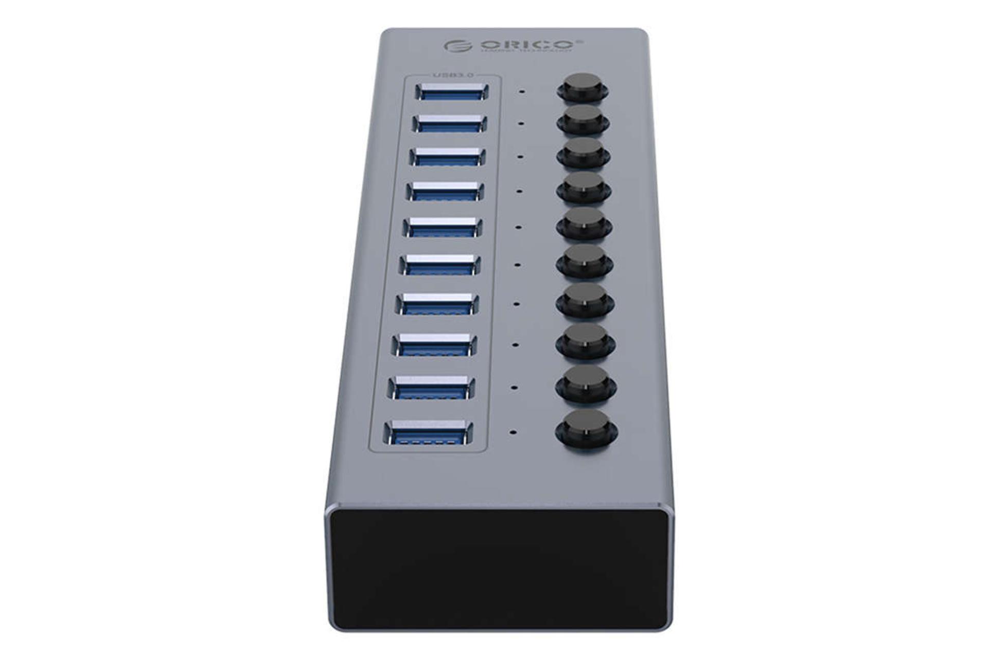 نمای جلوی هاب USB-A اوریکو 10 پورت مدل BT2U3-10AB