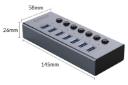 ابعاد و اندازه هاب USB-A اوریکو 7 پورت مدل BT2U3-7AB