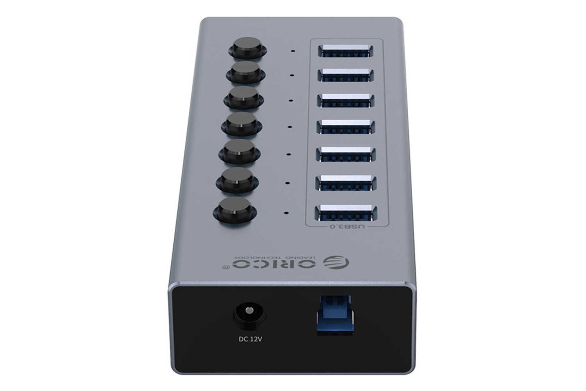 نمای جلوی هاب USB-A اوریکو 7 پورت مدل BT2U3-7AB