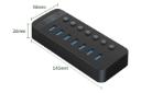 ابعاد و اندازه هاب USB-A اوریکو 7 پورت مدل CT2U3-7AB