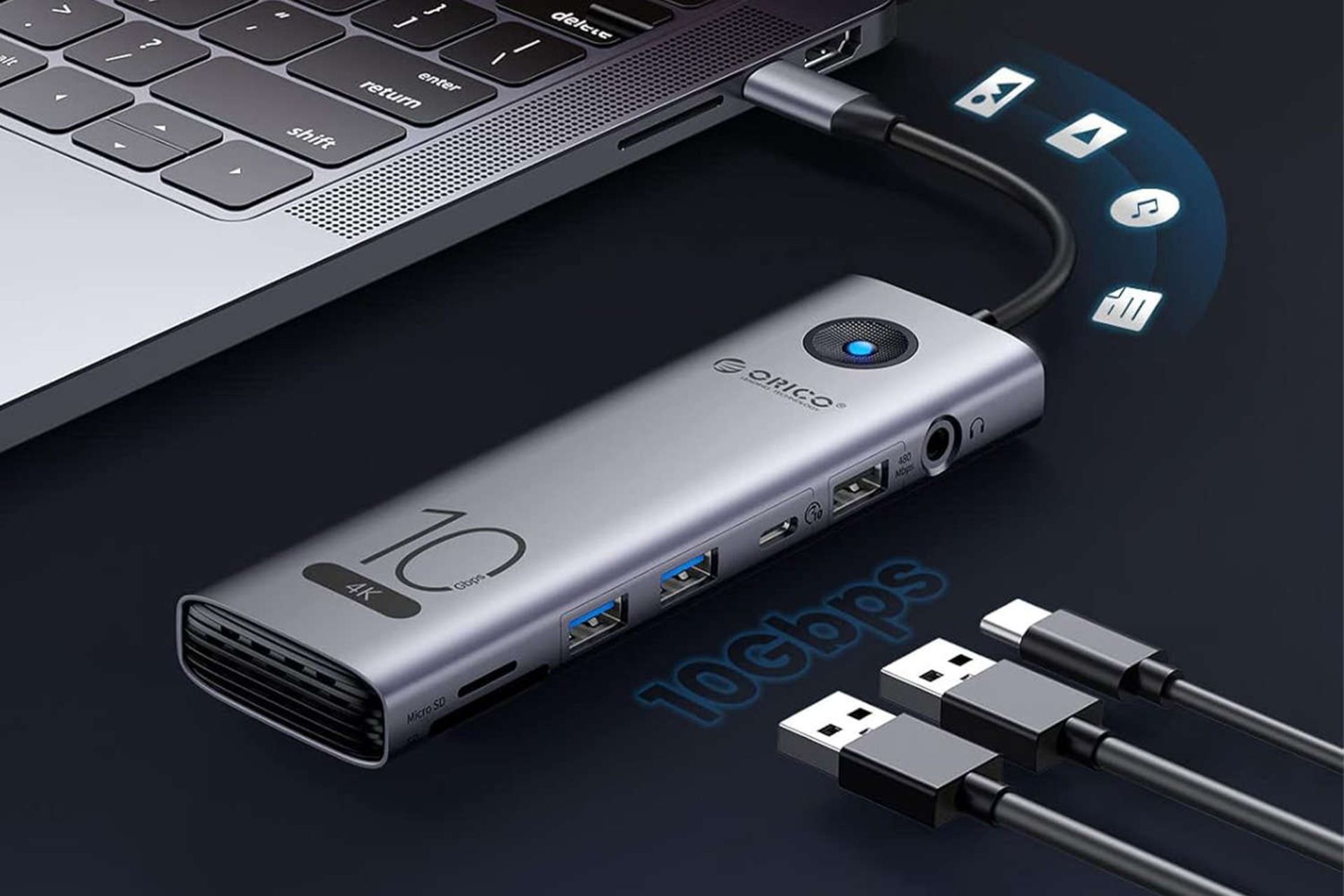 دزگاه شارژ PD هاب USB-C اوریکو 11 پورت مدل CX10-11P