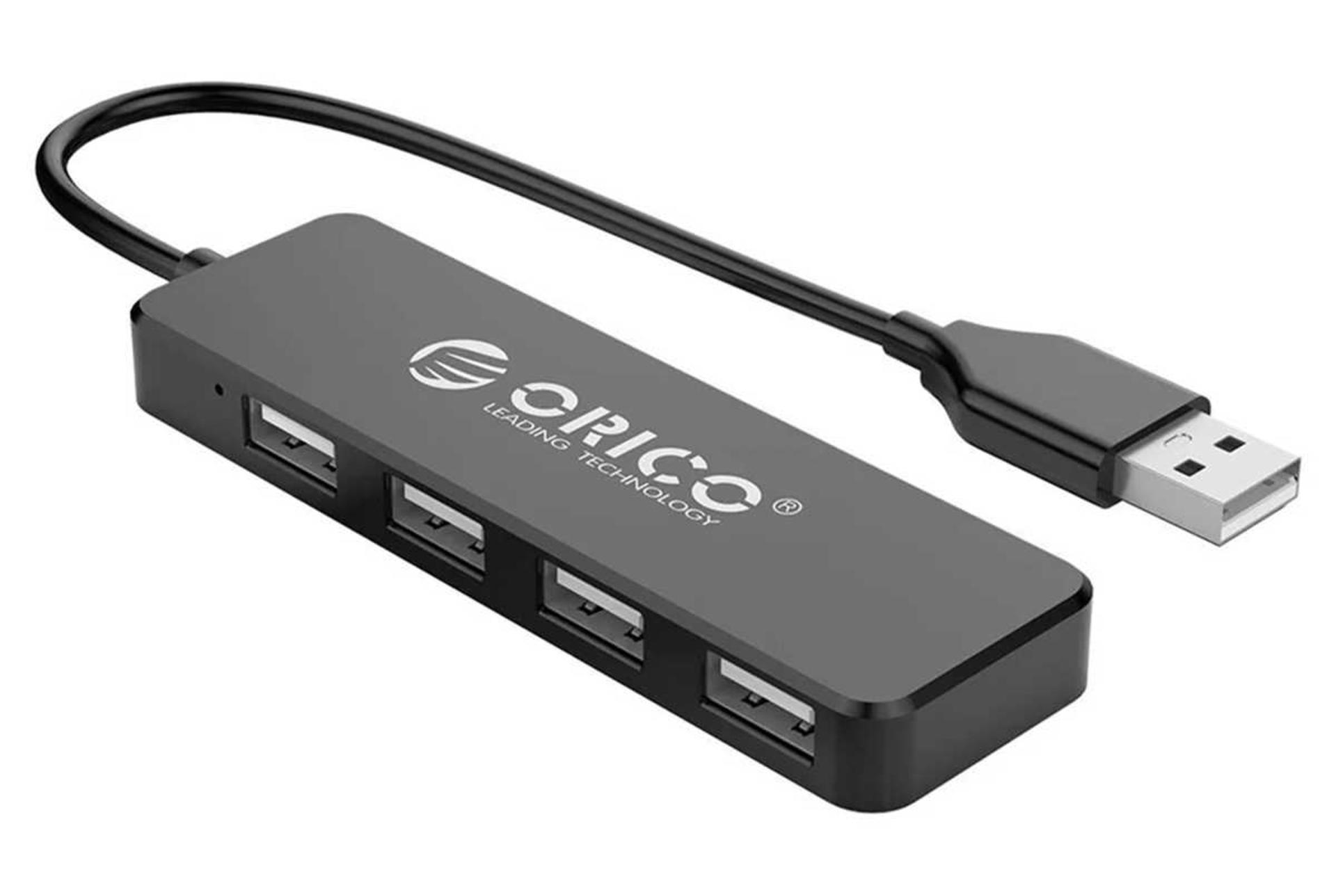 نمای سمت راست هاب USB-A اوریکو 4 پورت مدل FL01 رنگ مشکی